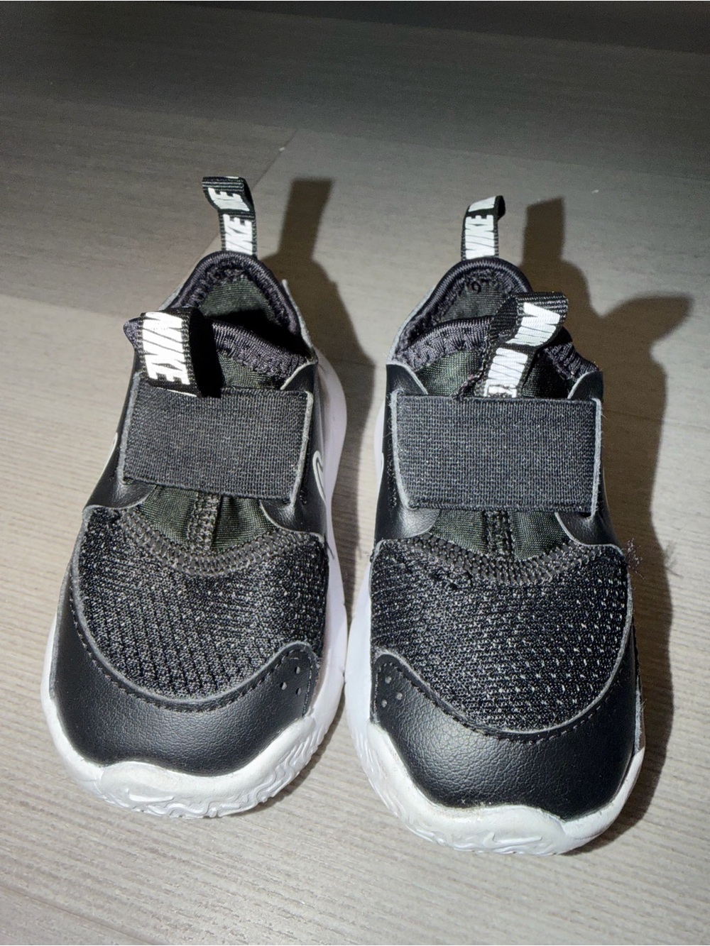 Nike Kids Black and White Velcro Athletic Sneakers
